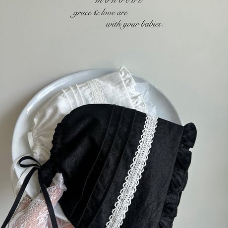 [予約] Satin Pintuck Bonnet/ Monbebe