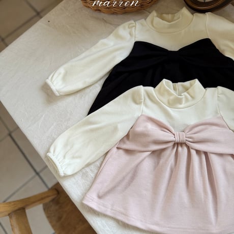 [予約] Ribbon T-shirt/ marron
