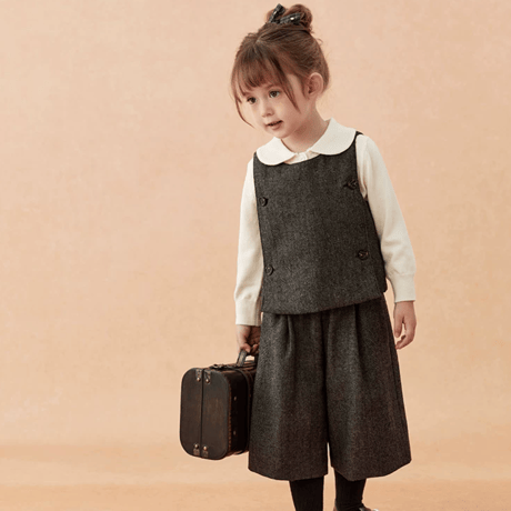 [予約] London Herringbone Vest & Culotte Set