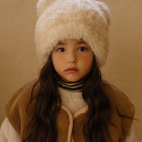 [予約]Cat Faux Fur Beanie/ OREN by Hibyebebe