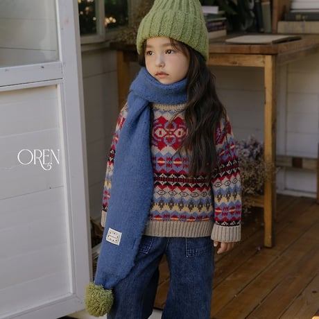 [予約] Adeline Multi-Wool Knit Sweater(+Mom)/ OREN by Hibyebebe