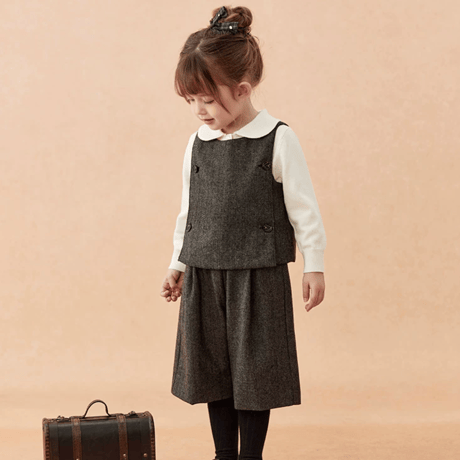 [予約] London Herringbone Vest & Culotte Set