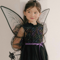[予約] Little Angel Dress& Headband set (Black)/ Mini Recipe
