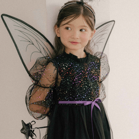 [予約] Little Angel Dress& Headband set (Black)/ Mini Recipe