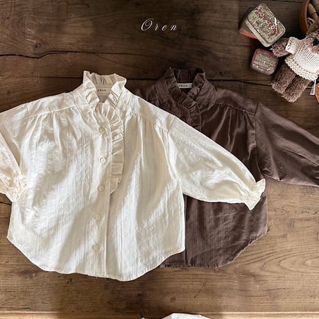 [予約] Leah Frill Blouse/ OREN by Hibyebebe