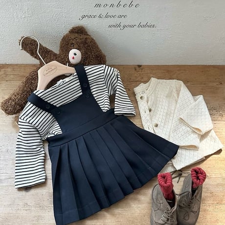 [予約] Louis Pleated Suspender Skirt/ Monbebe