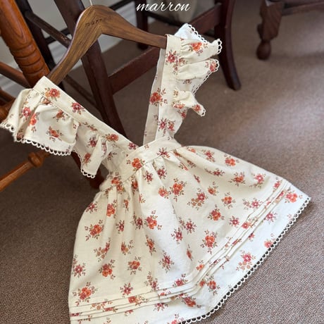 [予約] Flower Apron/ marron