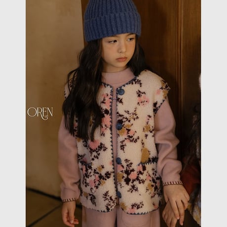 [予約] Florette Dumble Fleece Vest/ OREN by Hibyebebe