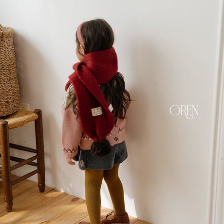 [予約] Merci Pom-Pom muffler/ OREN by Hibyebebe