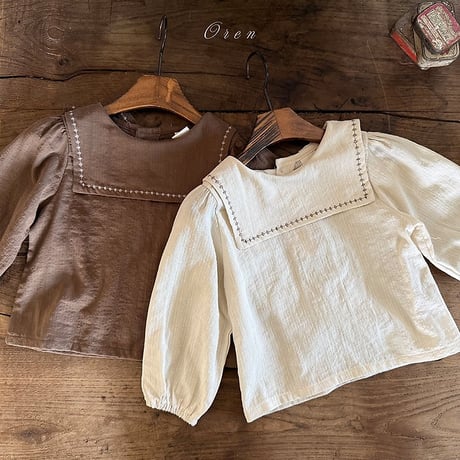 [予約] Manon Sailor Blouse/ OREN by Hibyebebe