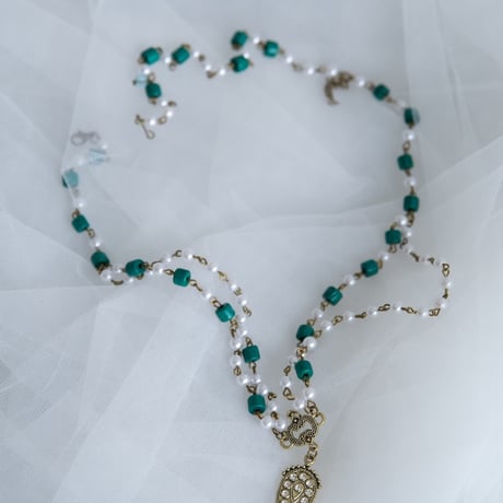 [予約] Turquoise Moon Pearl Necklace