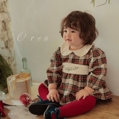 [予約] Noelia Check Suit (Bebe) / OREN by Hibyebebe