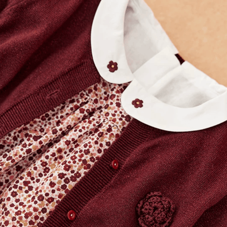 [予約] Vintage Berry Floral Dress