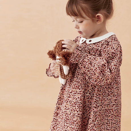 [予約] Vintage Berry Floral Dress
