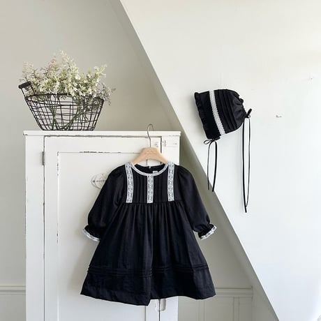 [予約] Satin Pintuck Dress (Kids)/ Monbebe