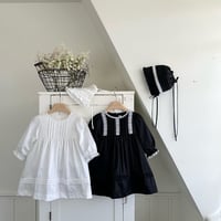 [予約] Satin Pintuck Dress (Kids)/ Monbebe