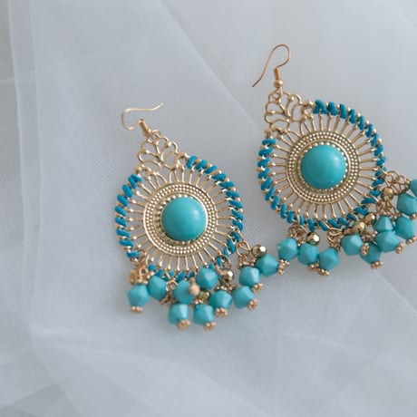 [予約] Turquoise Oasis Chandelier Earrings