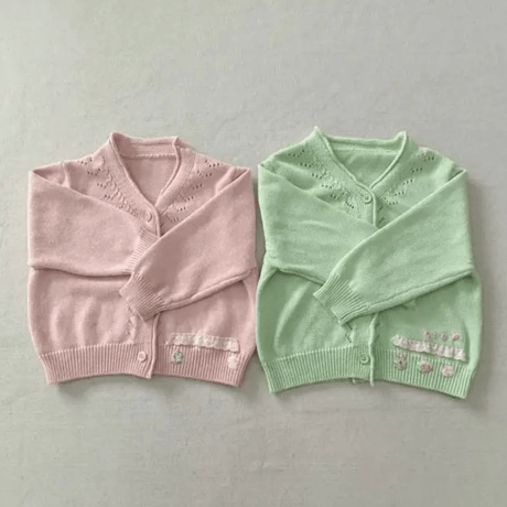 [予約] Macaron punching knit cardigan / aiai