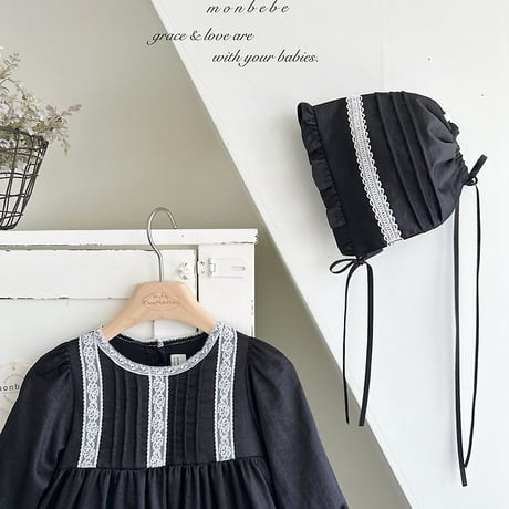 [予約] Satin Pintuck Bonnet/ Monbebe