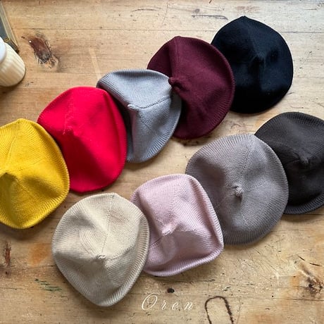 [予約] Blanc knit beret/ OREN by Hibyebebe