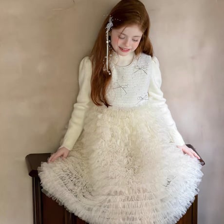 [予約] Eclat Ribbon Tulle Dress + T-shirt