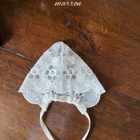 [予約] Lace bonnet/ marron