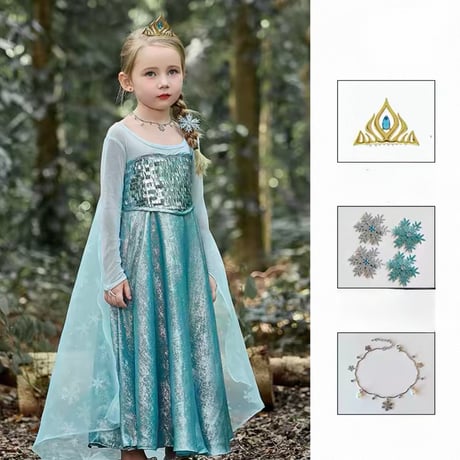 [予約] New Snow Queen Glitter Dress + Snow Queen Crown set