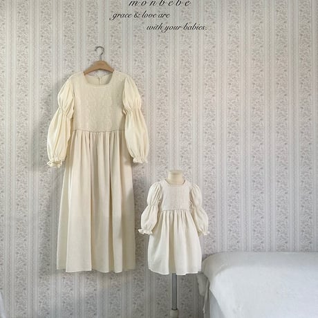 [予約] Rose Lace Dress(Kids)/ Monbebe