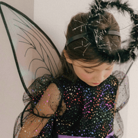 [予約] Little Angel Dress& Headband set (Black)/ Mini Recipe