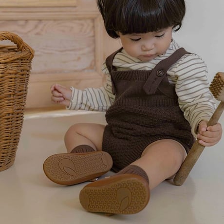 [予約]Bruno Knit Set (Cardigan + Overalls)/ OREN by Hibyebebe