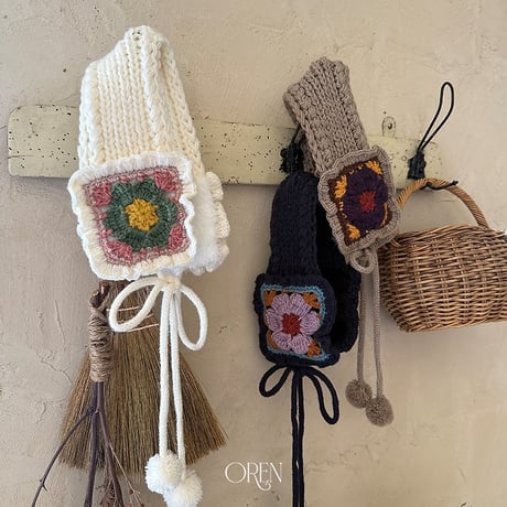 [予約] Tizy Flower Knit Headband/ OREN by Hibyebebe