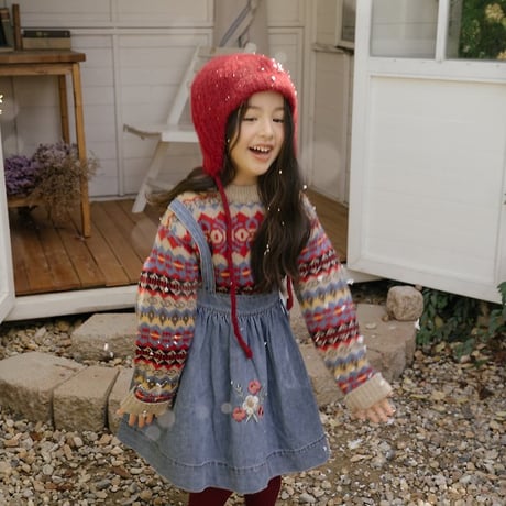 [予約] Blue May Pinafore Dress/ OREN by Hibyebebe