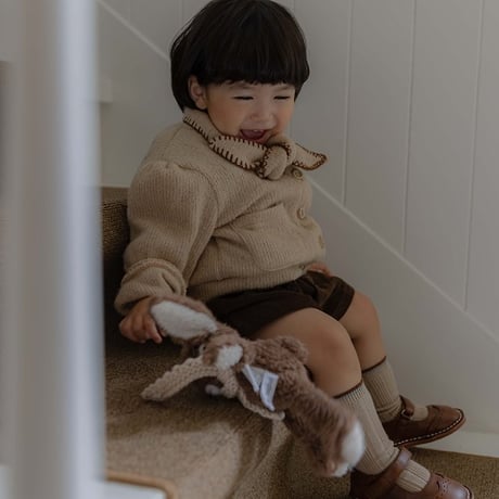 [予約]Manon knitted ribbon cardigan/ OREN by Hibyebebe