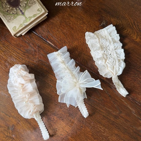 [予約] Pearl headband/ marron