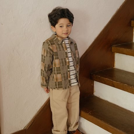 [予約] Oliver Patchwork Shirt/ OREN by Hibyebebe