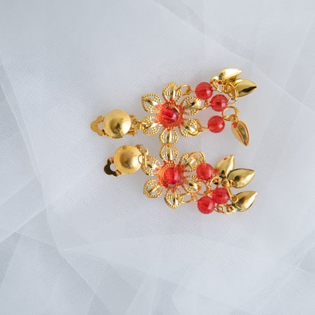 [予約] Ruby Chandelier Earrings