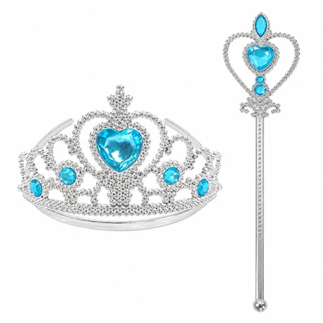 [予約]Snow Queen Glitter Dress (Short, Long) + tiara & stick set❄️