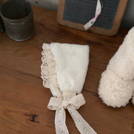 [予約] Lace Fur Headband/ marron