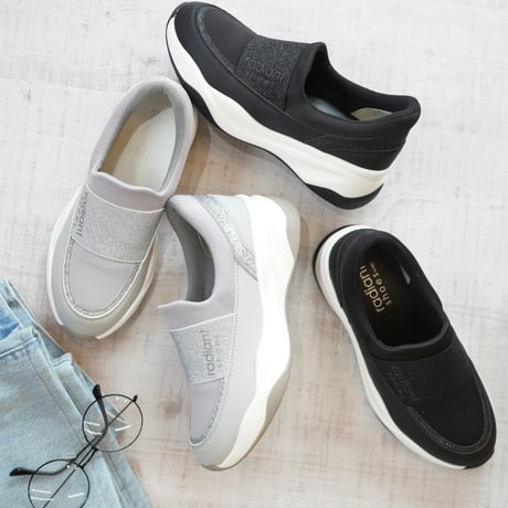 【2026年秋冬新作】radiant shoes スニーカー スリッポン レディース 3E 軽量 厚底