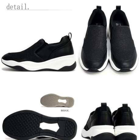 【2026年春夏新作】radiant shoes スニーカー スリッポン レディース 3E メッシュ ラメ 軽量 厚底