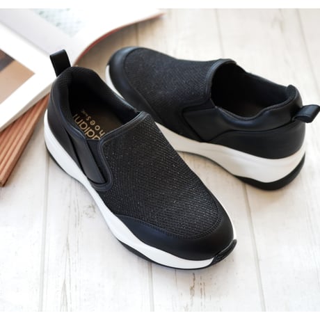 【2026年春夏新作】radiant shoes スニーカー スリッポン レディース 3E メッシュ ラメ 軽量 厚底