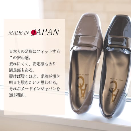 【2026年秋冬/再入荷】AC 日本製 パンプス エナメル スクエアトゥ バックル ローヒール 仕事 3e