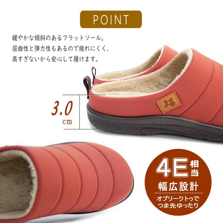 【2026年秋冬新作】パンジー pansy サボサンダル レディース 軽量 内ボア あたたかい 幅広 4E