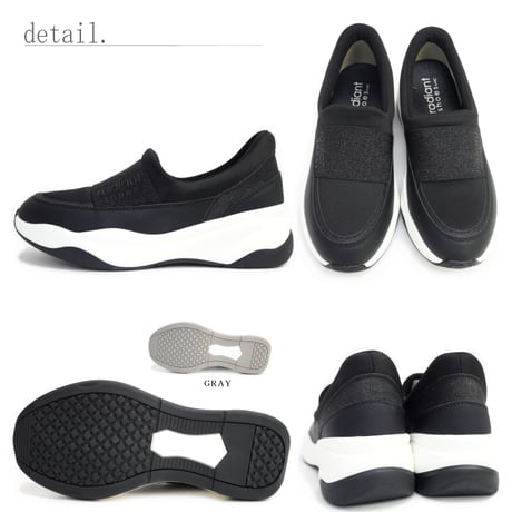 【2026年秋冬新作】radiant shoes スニーカー スリッポン レディース 3E 軽量 厚底