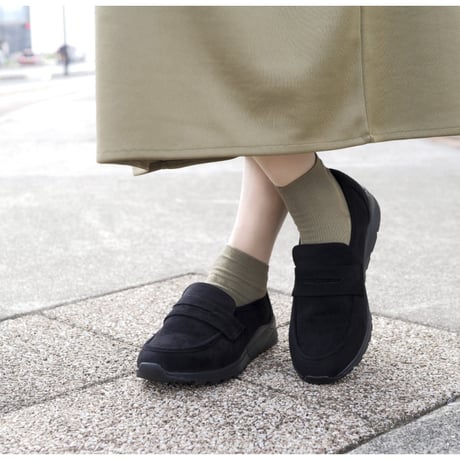 【2026年秋冬新作】スニーファー レディース スニーカー ローファー スエード 軽量 3E Hashed coorde