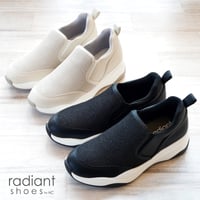 【2026年春夏新作】radiant shoes スニーカー スリッポン レディース 3E メッシュ ラメ 軽量 厚底