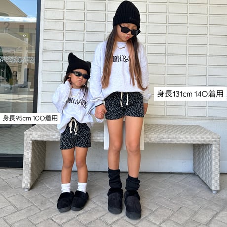 〈即納〉𝐎𝐫𝐢𝐠𝐢𝐧𝐚𝐥 ブラック×グレーレオパード ショートパンツ&ベビー