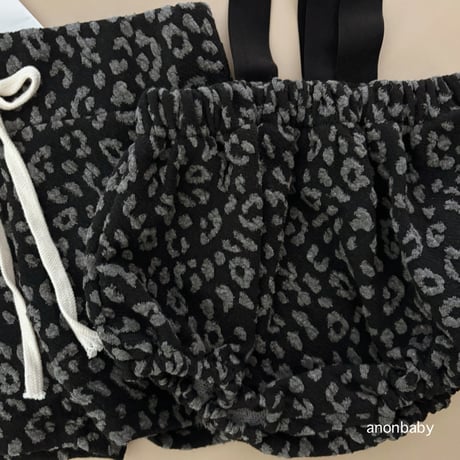 〈即納〉𝐎𝐫𝐢𝐠𝐢𝐧𝐚𝐥 ブラック×グレーレオパード ショートパンツ&ベビー