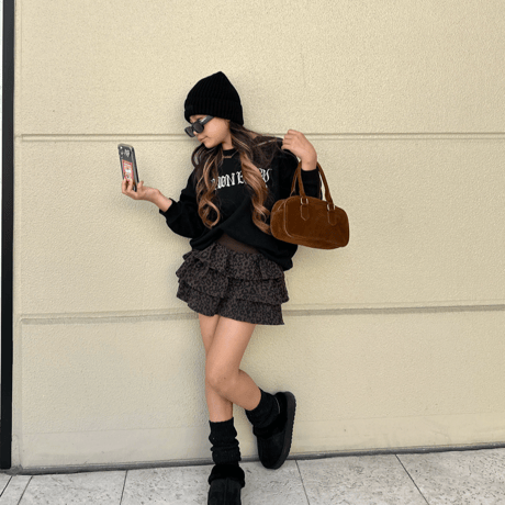 〈即納〉𝐎𝐫𝐢𝐠𝐢𝐧𝐚𝐥 レオパードフリルスカート