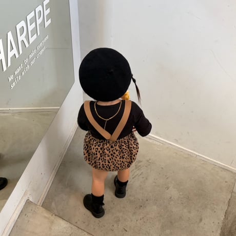 〈即納〉𝐎𝐫𝐢𝐠𝐢𝐧𝐚𝐥 ベージュ×ブラックレオパード ショートパンツ&ベビー